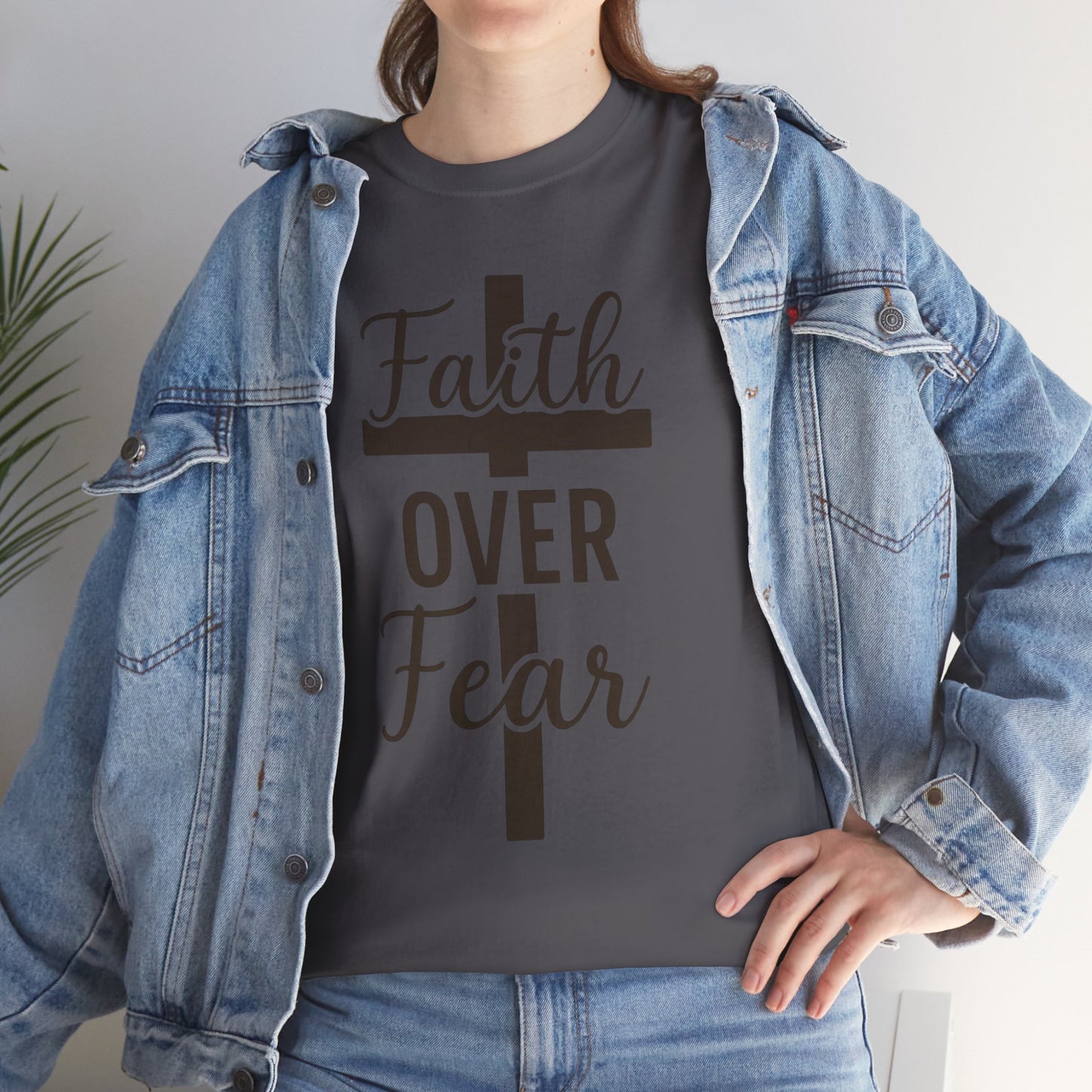Striped Cross Faith T-Shirt Christian inspirational Tee