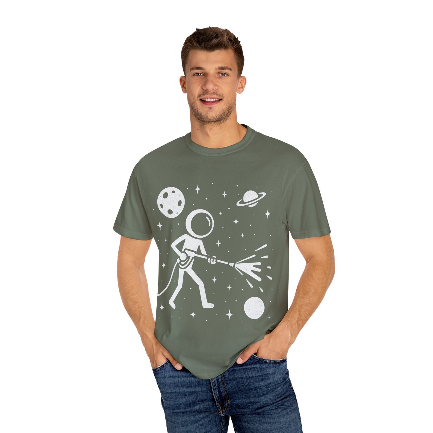 Pressure Washing in Space Graphic Tee – Perfect for Power Wash Owners