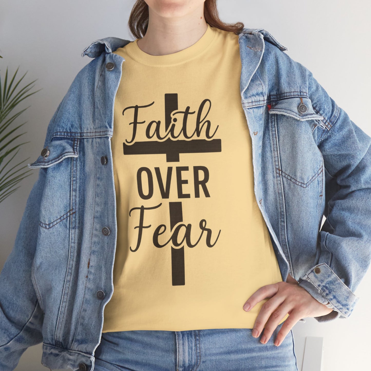 Striped Cross Faith T-Shirt Christian inspirational Tee