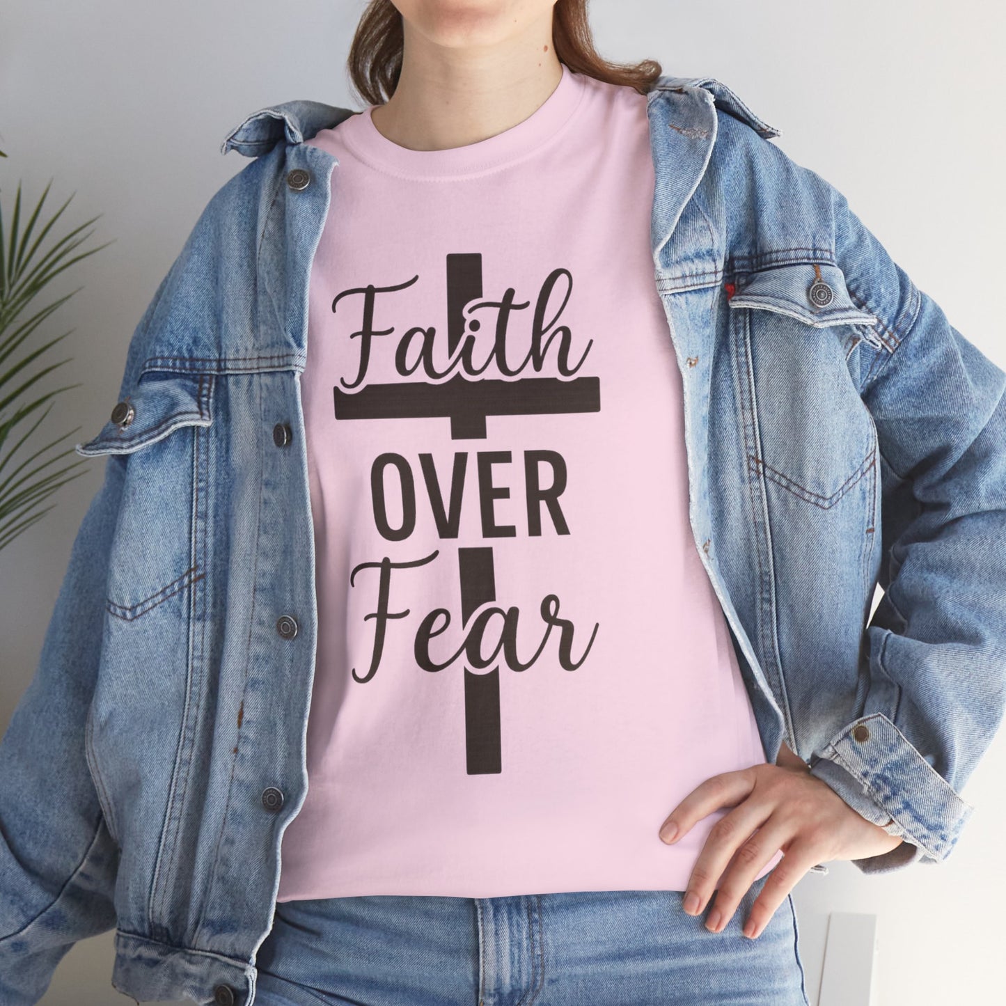 Striped Cross Faith T-Shirt Christian inspirational Tee