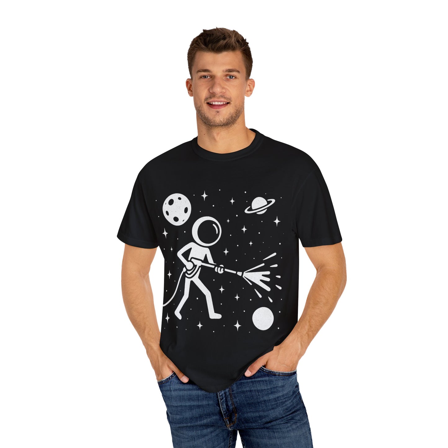 Pressure Washing in Space Graphic Tee – Perfect for Power Wash Owners