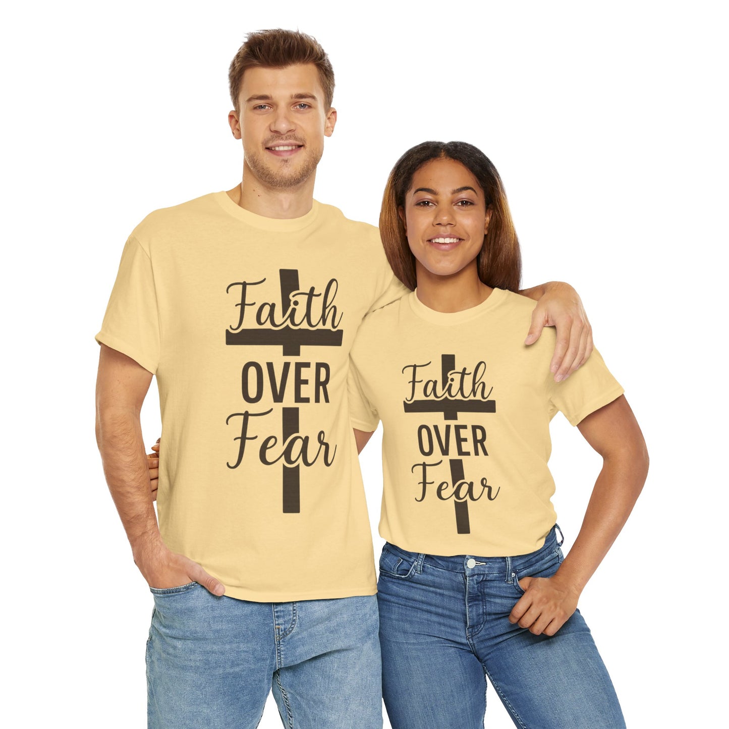 Striped Cross Faith T-Shirt Christian inspirational Tee