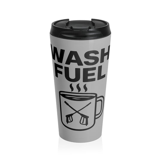 Stainless Steel Travel Mug with 'Wash Fuel' Design | Perfect for Coffee Lovers, Gifts for Her, Road Trips, Eco-Friendly Travel, Daily Use